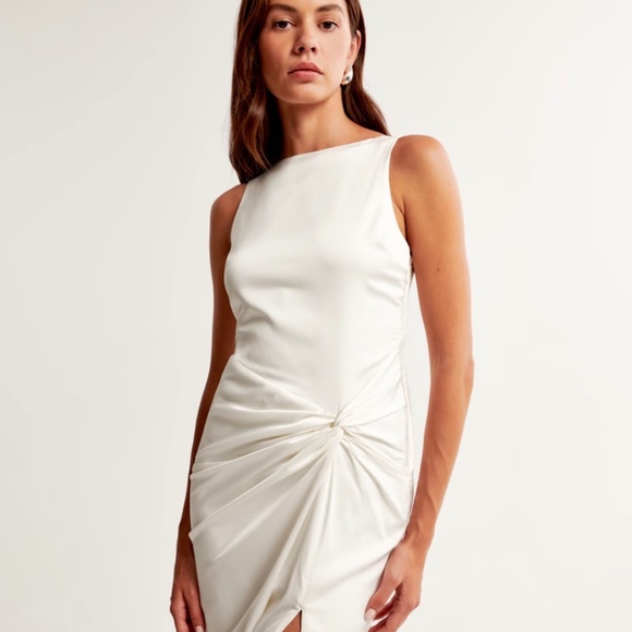 COPY - BLUE Women’s Draped Skirt Maxi Dress - Abercrombie & Fitch. Small-Regular - Picture 4 of 5